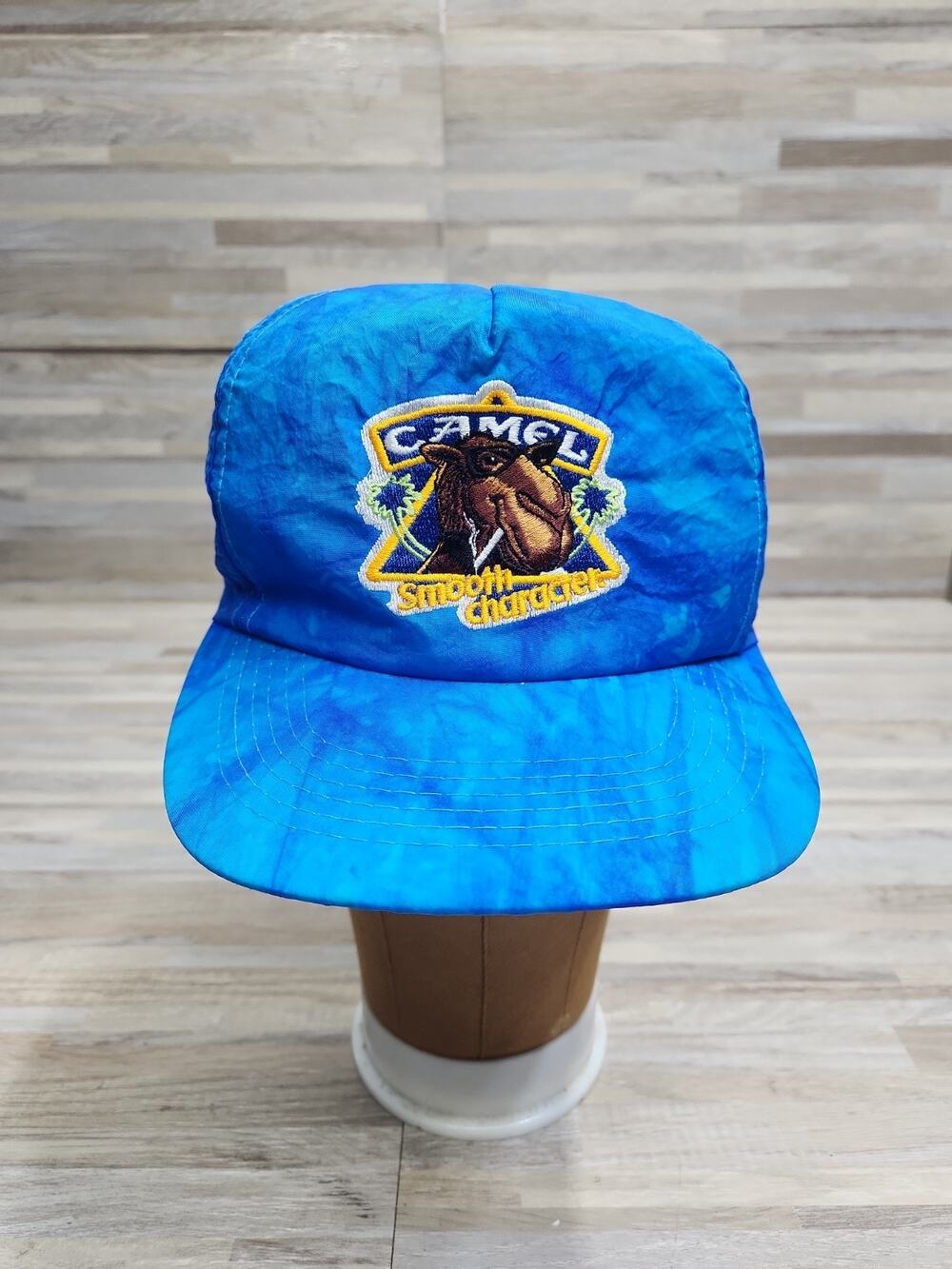 Camel Smooth Character Blue Hat Gold Medal Headwear 100% Nylon Thailand